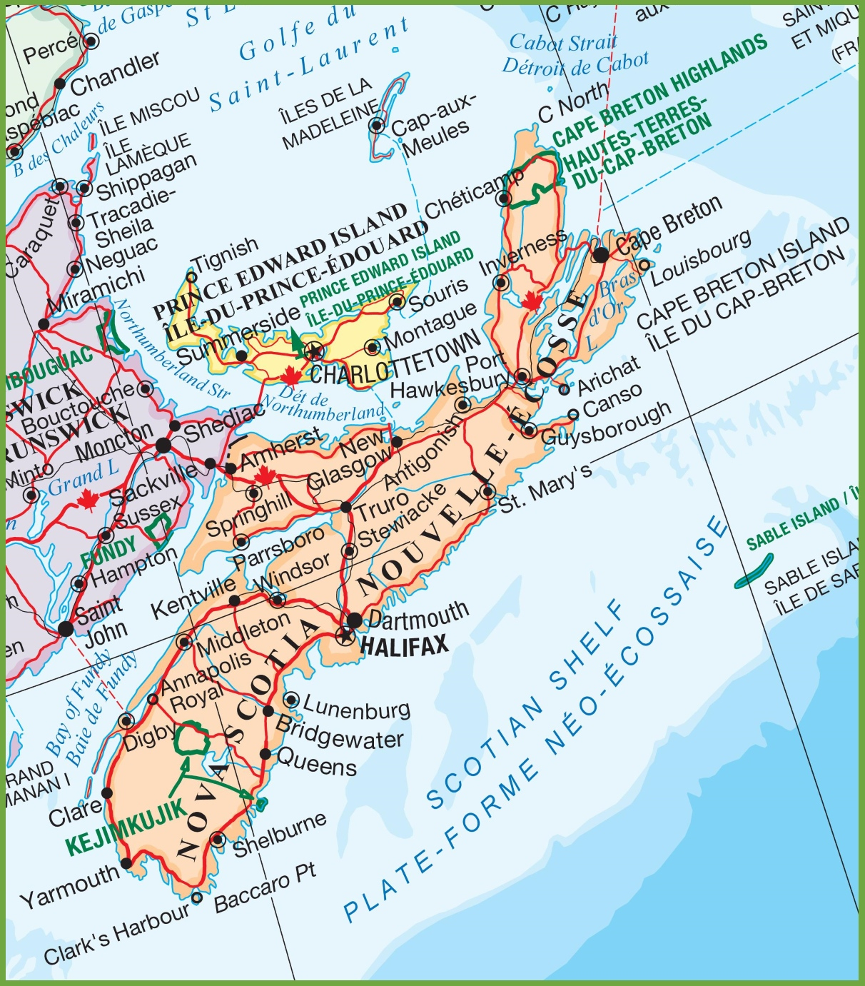 Nova Scotia National Parks Map - Printable Map Of Nova Scotia Canada