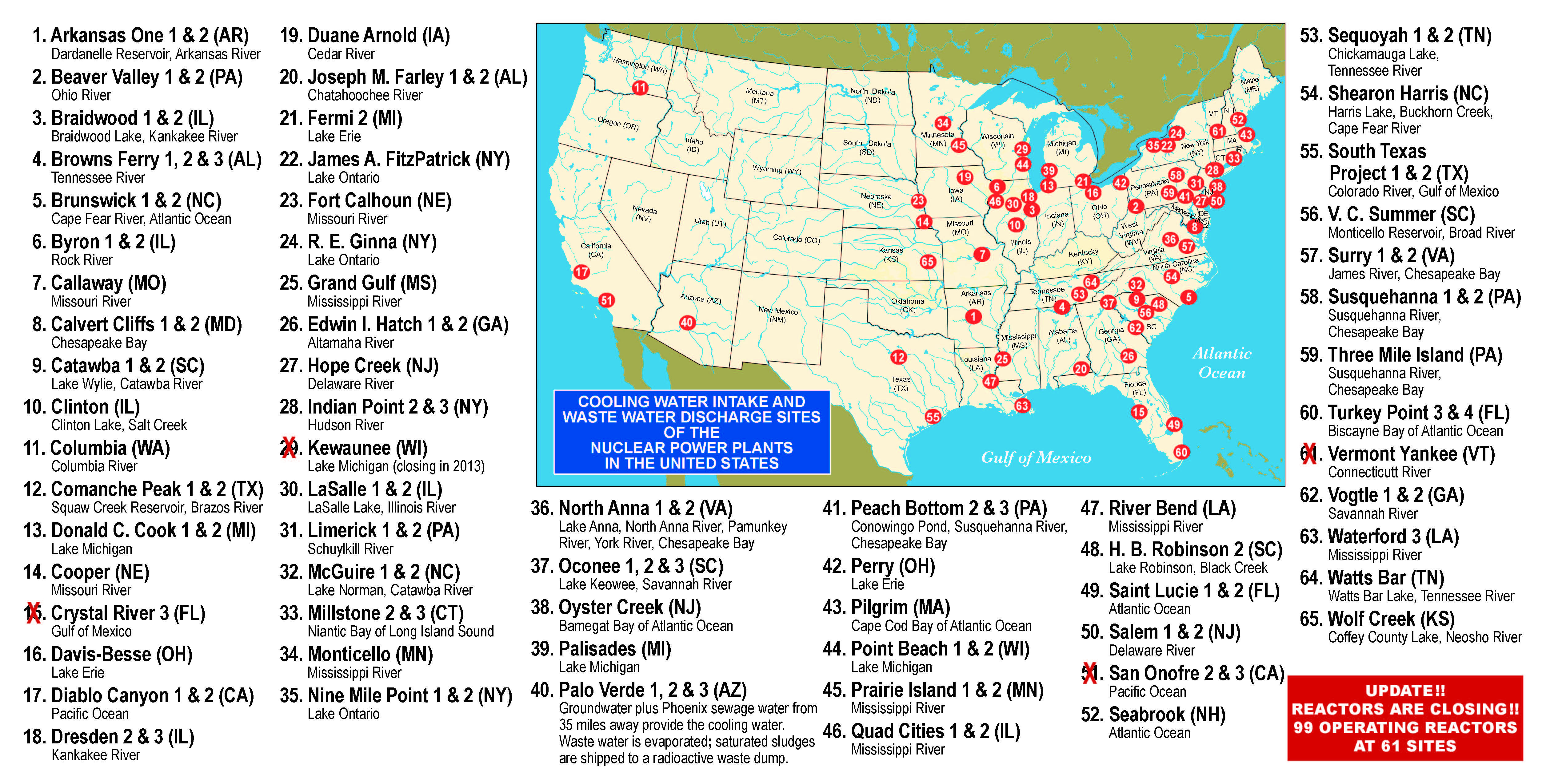 Nuclear Power Plants California Map Printable List Of Nuclear Power - Nuclear Power Plants In Florida Map