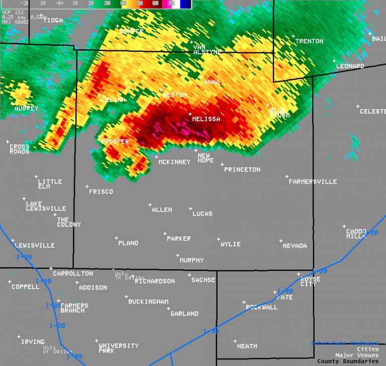 Nws Ft. Worth Texas Hail Storm Map Printable Maps