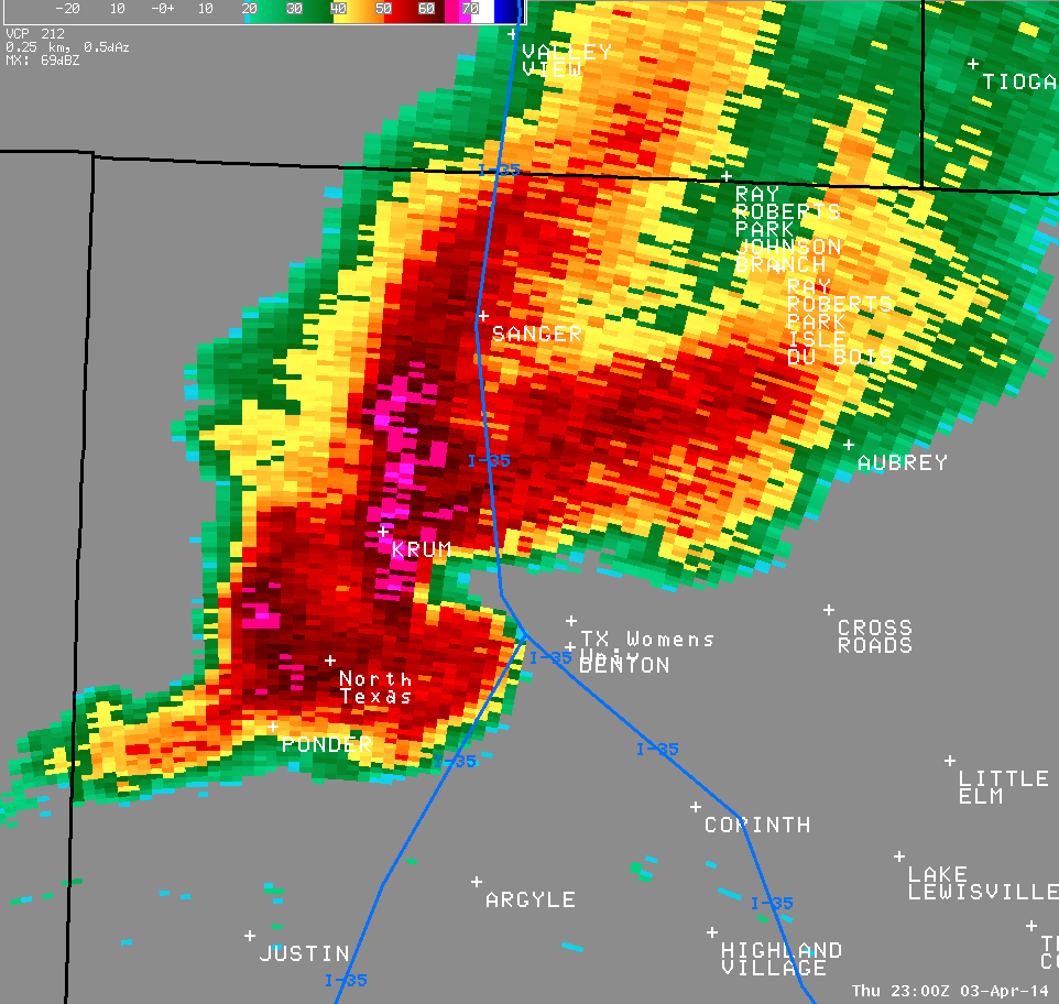 Nws Ft. Worth - Texas Hail Storm Map