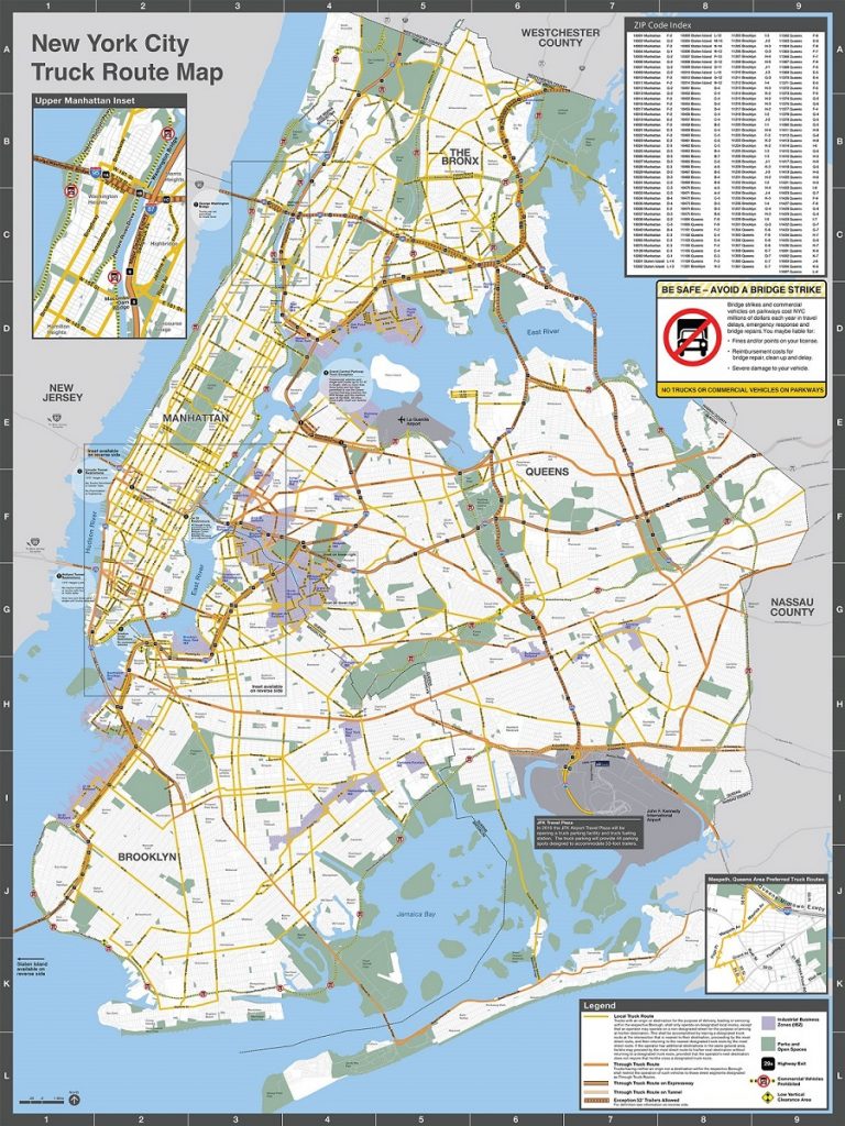 Nyc Dot Trucks And Commercial Vehicles California Truck Routes Map