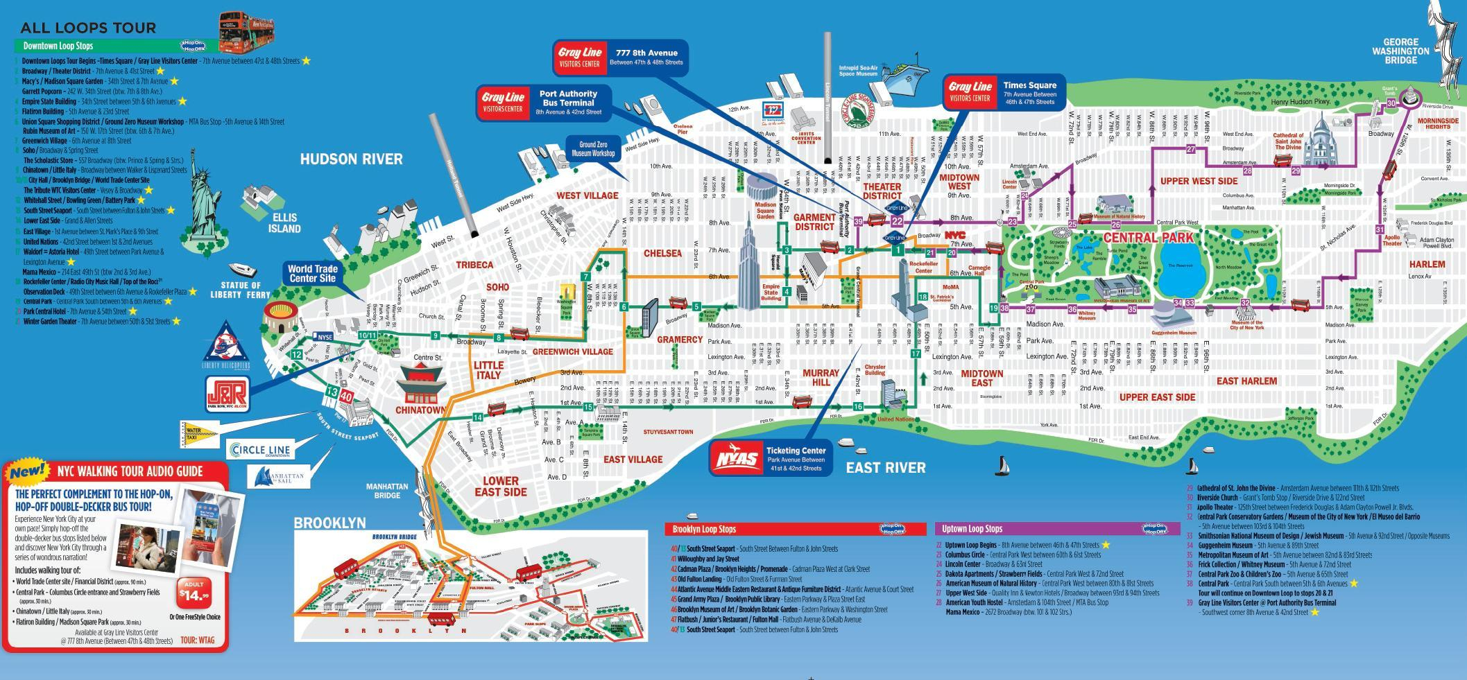 Nyc Walking Tourist Map - Nyc Walking Map Printable (New York - Usa) - Nyc Walking Map Printable