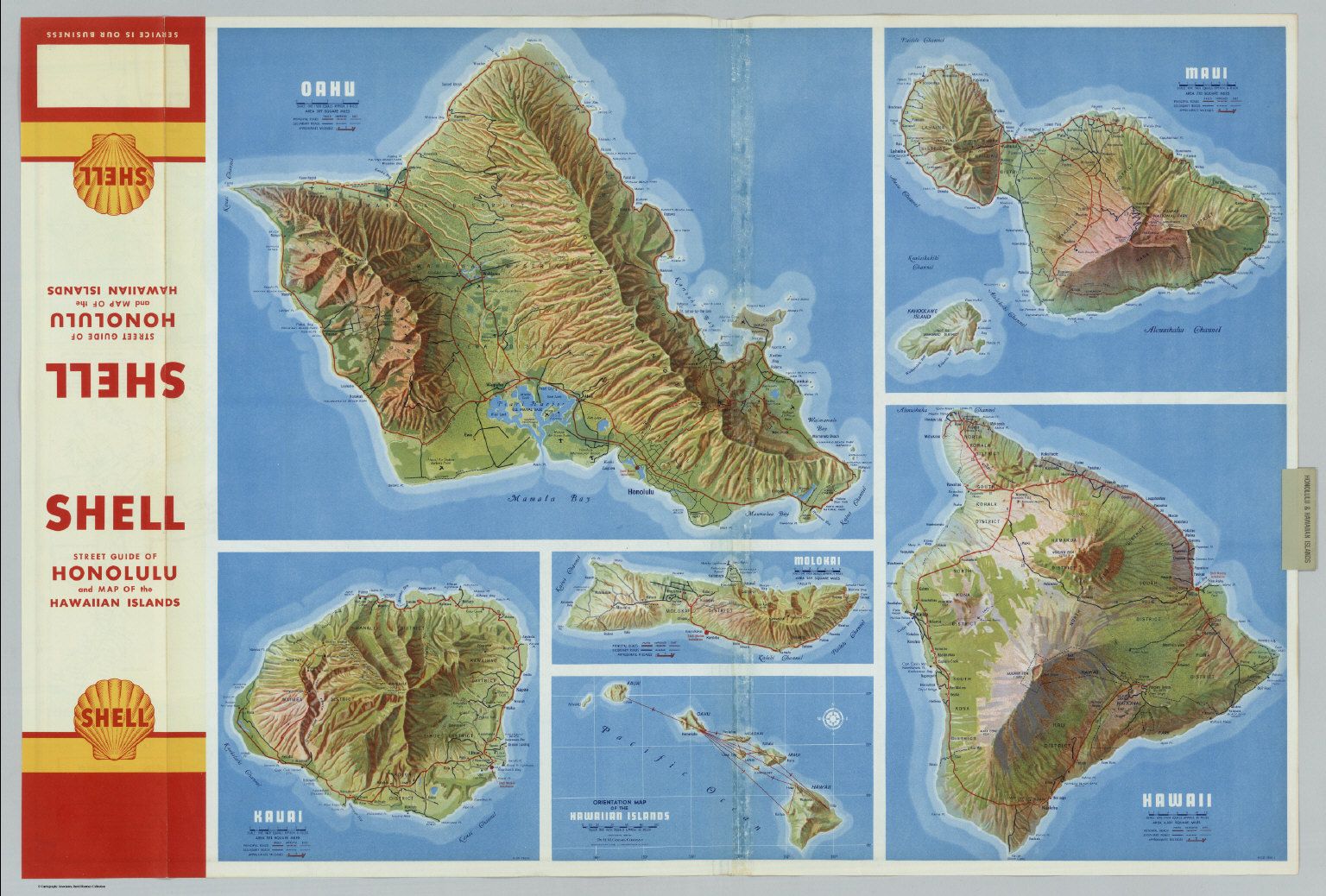 Oahu. Kauai. Maui. Molokai. Hawaii. Hawaiian Islands. - David Rumsey - Molokai Map Printable