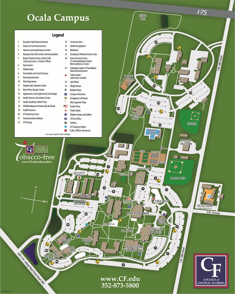 Ocala Campus Map | College Of Central Florida - Google Map Of Central Florida