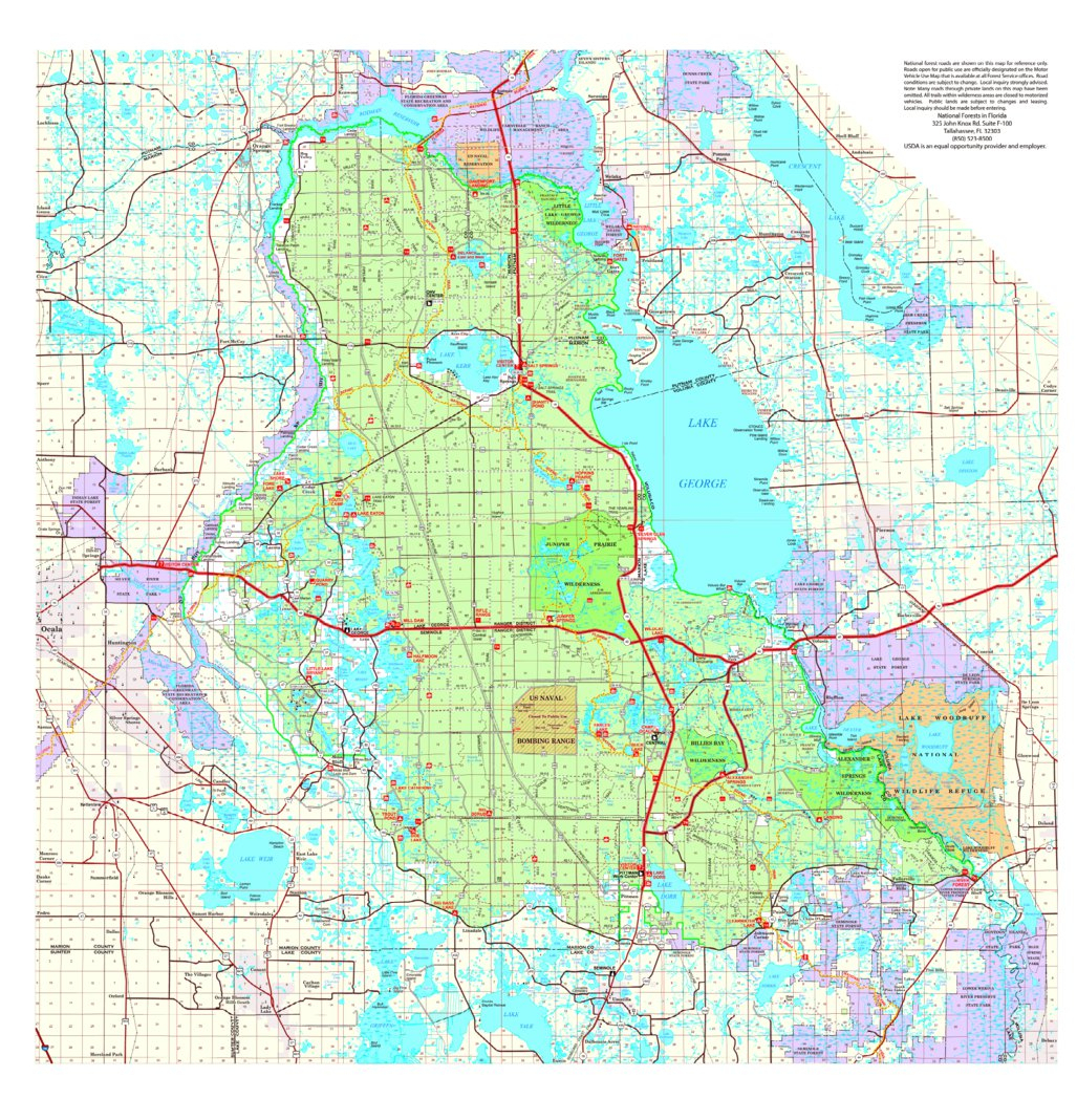 Ocala National Forest Visitor Map - Us Forest Service R8 - Avenza Maps - National Forests In Florida Map
