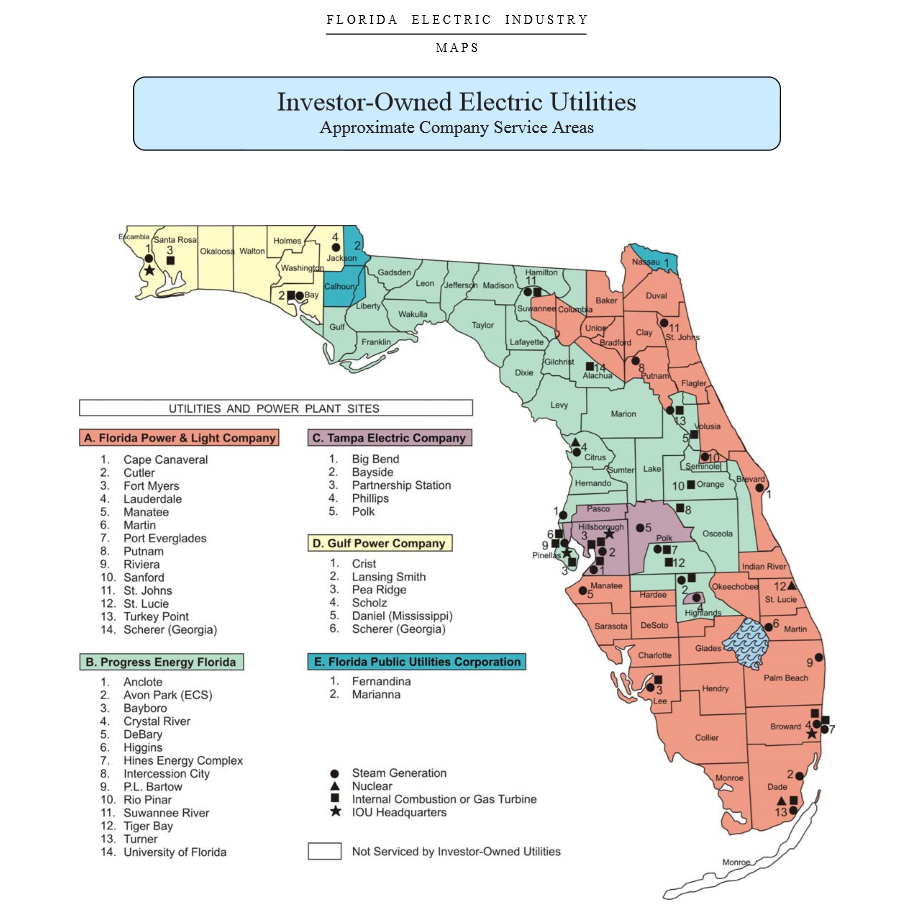 Of The Major Florida Utilities, Take Nextera - Nextera Energy, Inc - Florida Power Companies Map