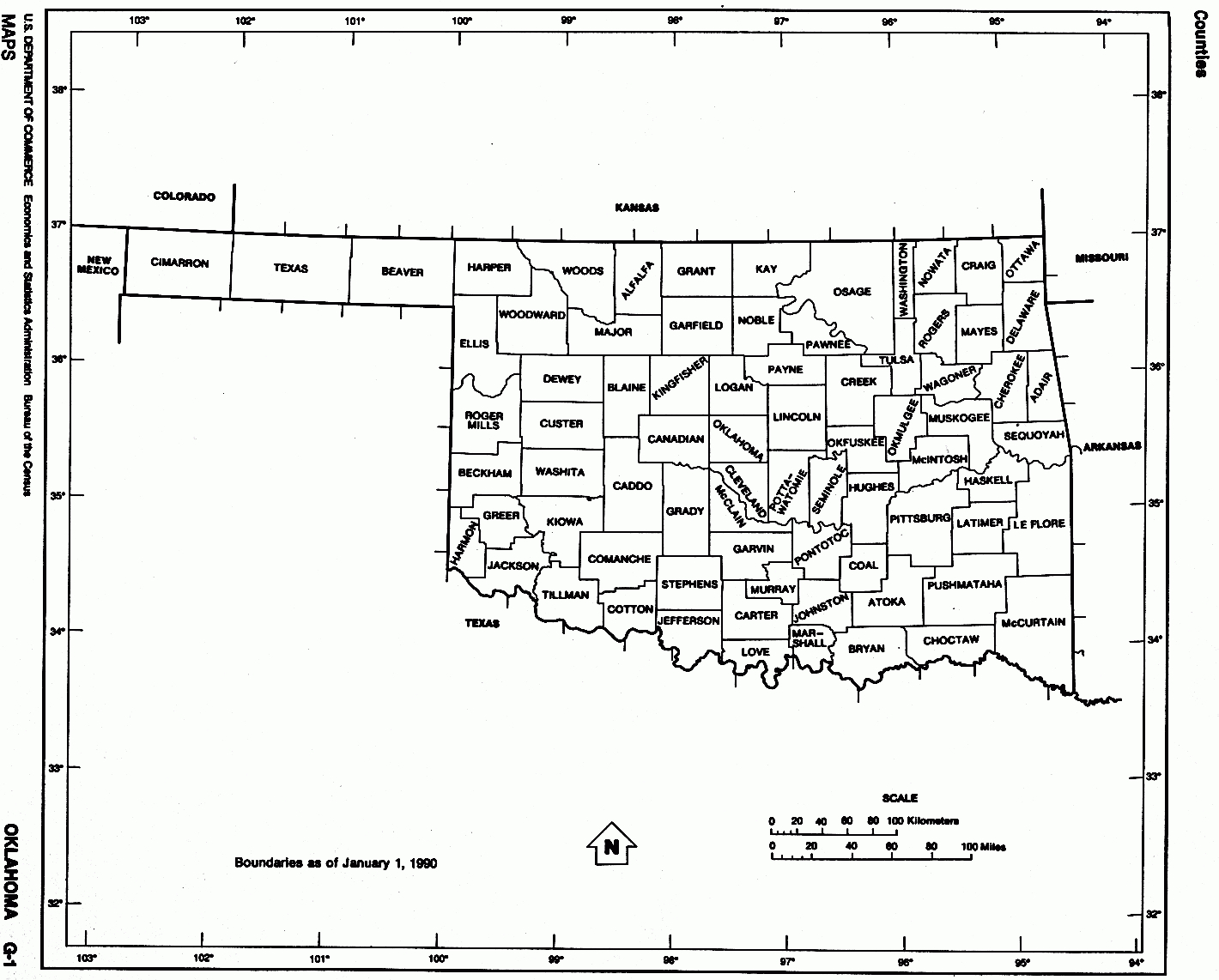 Oklahoma Free Map - Printable Map Of Norman Ok
