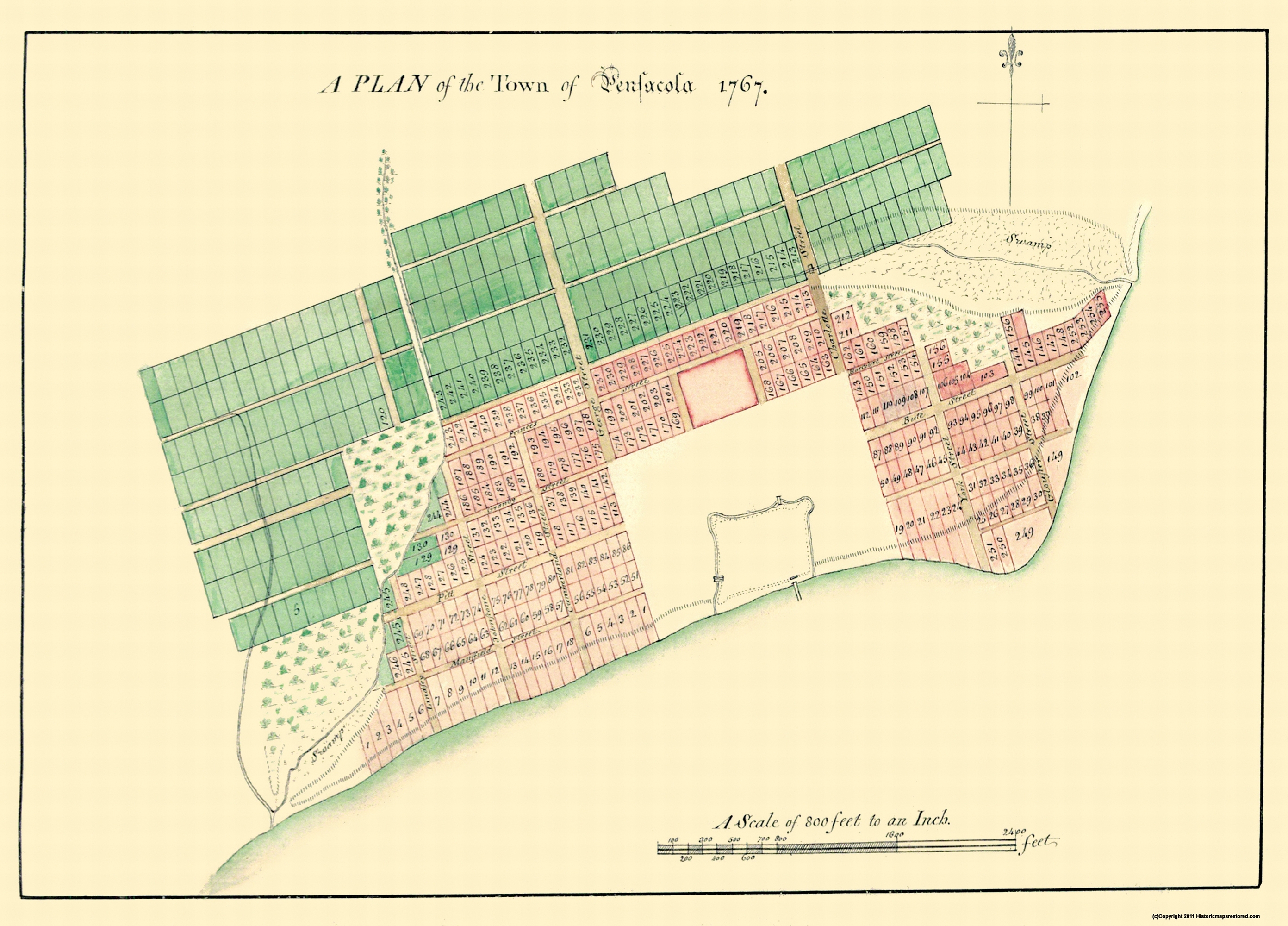 Old City Map - Pensacola Florida Plan - 1767 - Old Maps Of Pensacola Florida