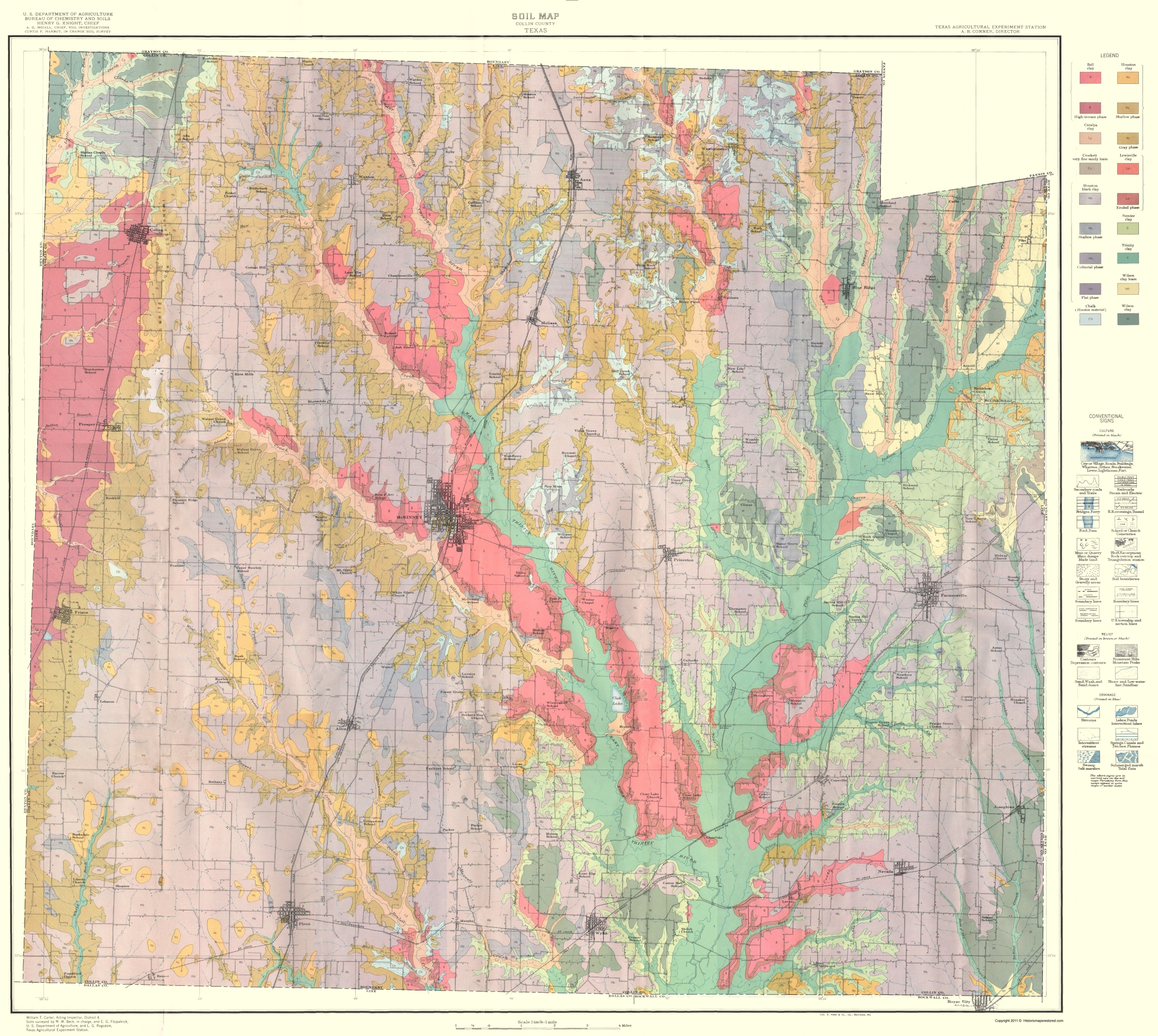 Old County Map - Collin Texas Soil - Usda 1930 - Collin County Texas Map