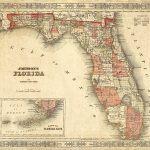 Old Florida Map 1863 Johnson's Map Of Florida Restoration Style   Old Florida Map