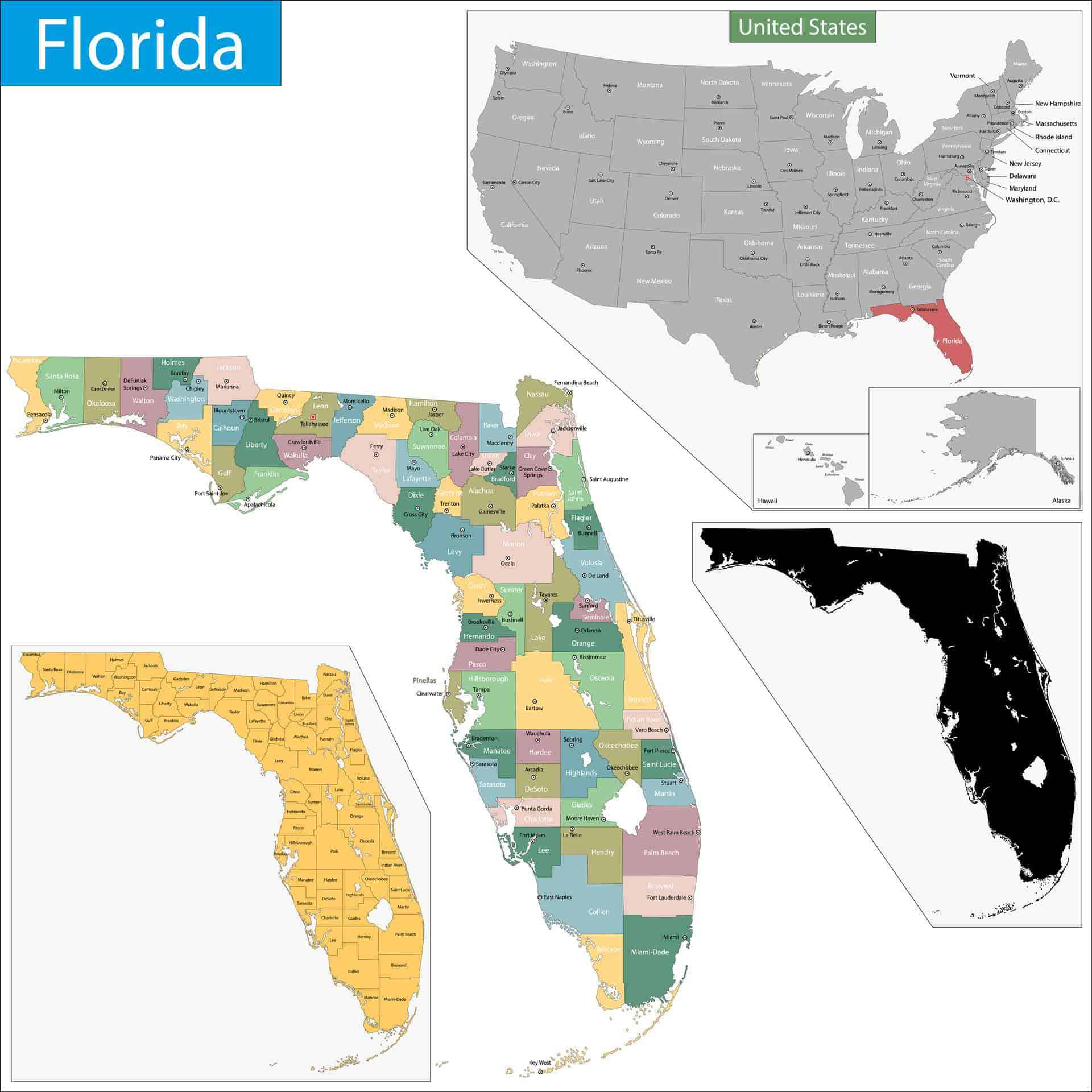 Old Historical City, County And State Maps Of Florida - Interactive Florida County Map
