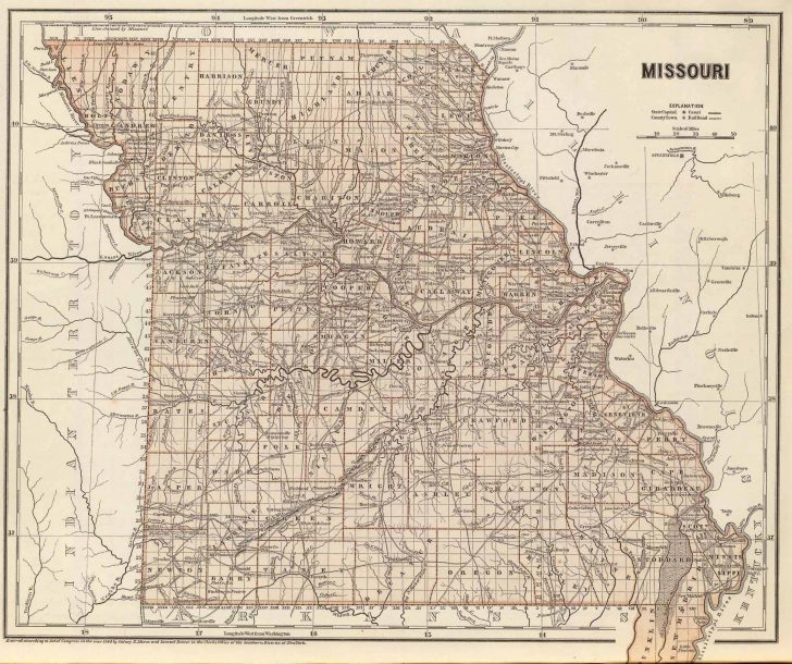 Old Historical City County And State Maps Of Missouri Texas County