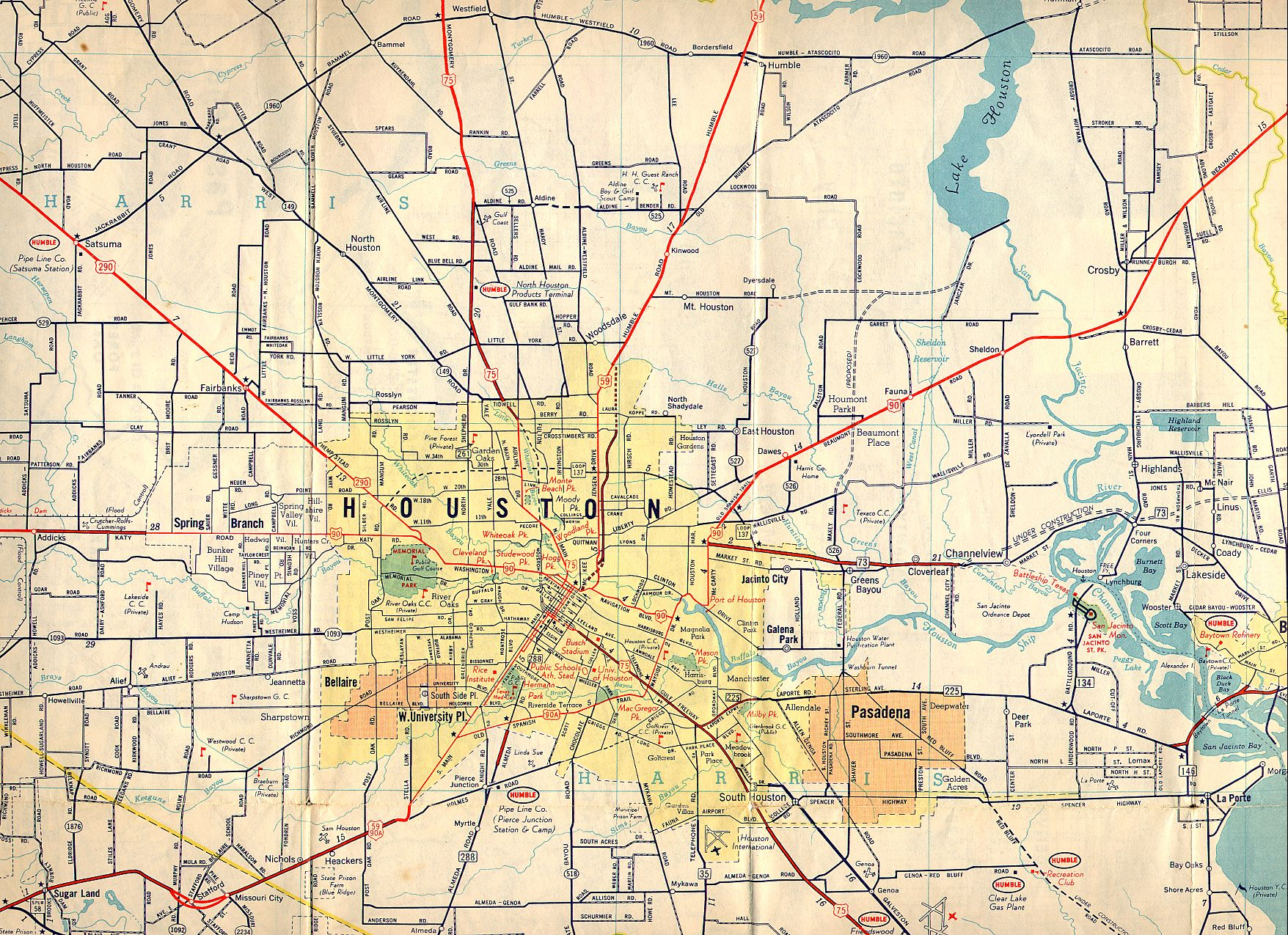 Old Houston Maps | Houston Past - Map Of Northwest Houston Texas