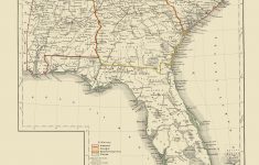 Old Map - Alabama, Georgia, South Carolina, Florida 1854 - Map Of Alabama And Florida