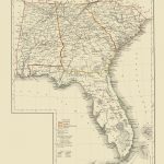 Old Map   Alabama, Georgia, South Carolina, Florida 1854   Old Florida Maps Prints