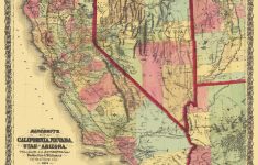 Old State Map - California, Nevada, Utah, Arizona 1873 - California Nevada Map