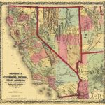 Old State Map   California, Nevada, Utah, Arizona 1873   Map Of California And Nevada