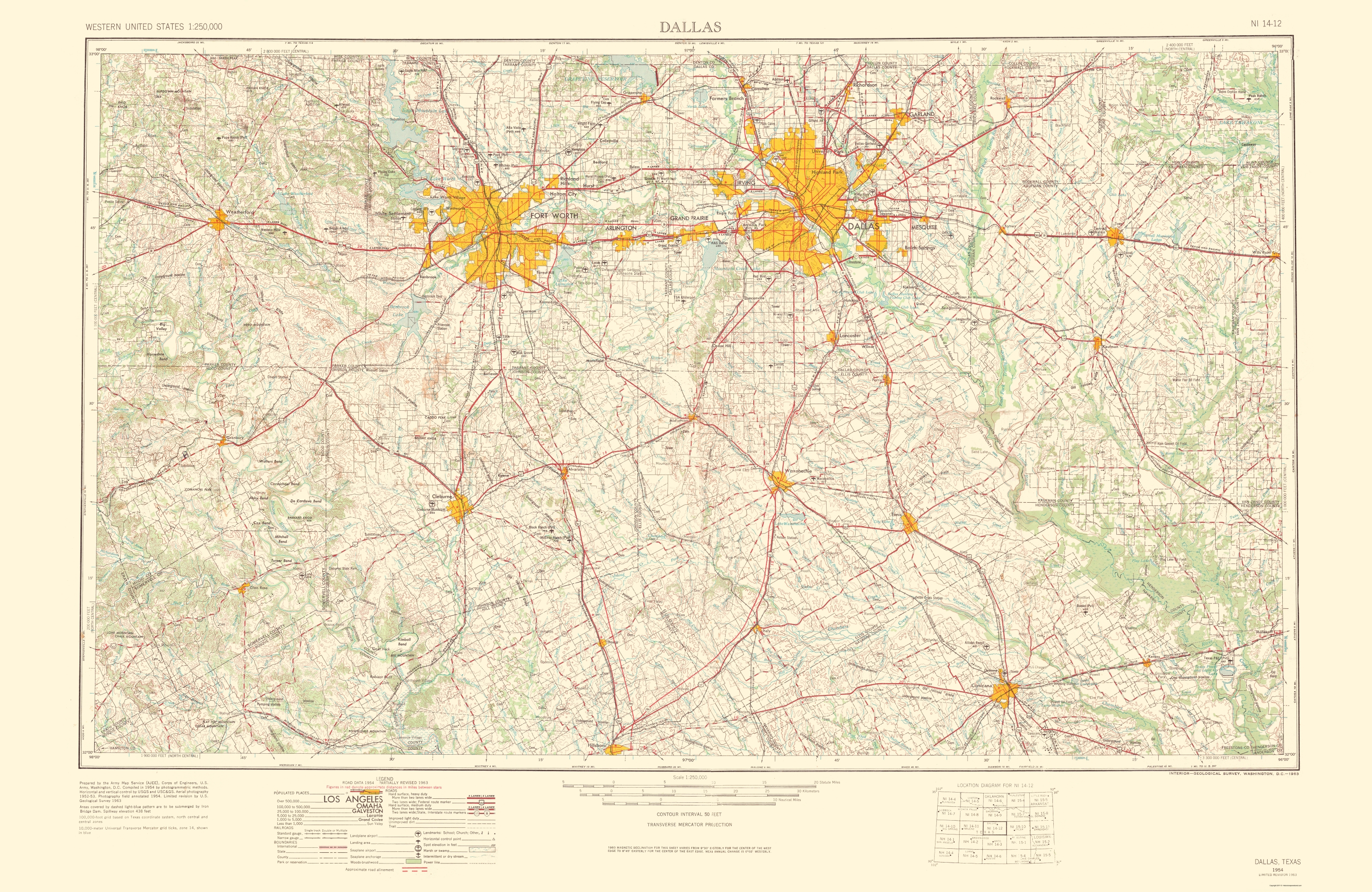 Old Topographical Map - Dallas Texas 1963 - Dallas Map Of Texas