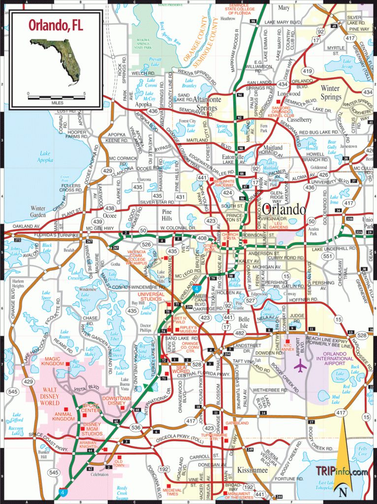 Orlando Map - Central Florida Attractions Map - Printable Maps