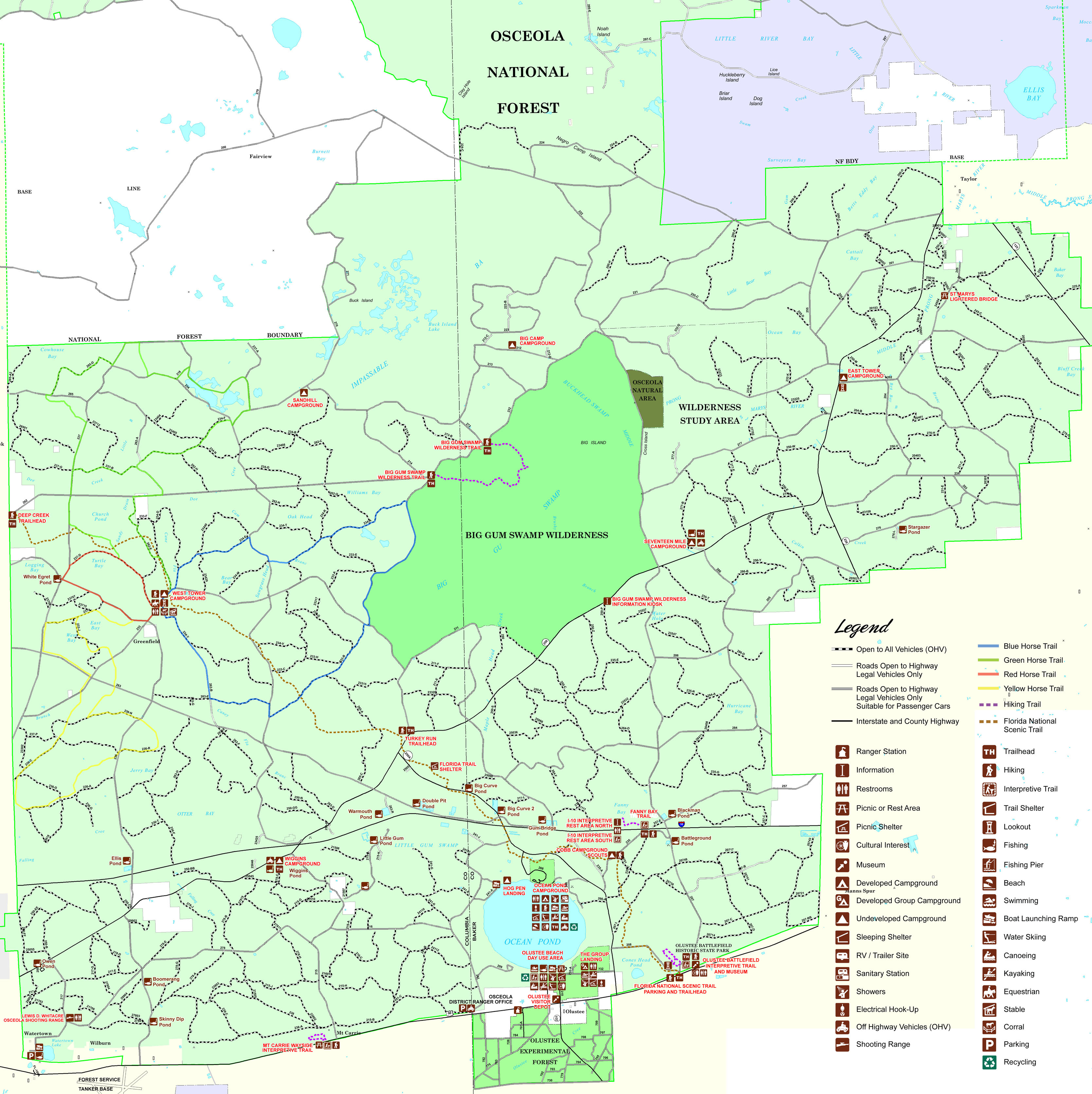 Osceola National Forest - Florida National Scenic Trail - Flood Zone Map Osceola County Florida