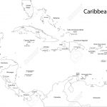 Outline Caribbean Map With Countries And Capital Cities Royalty Free   Free Printable Map Of The Caribbean Islands
