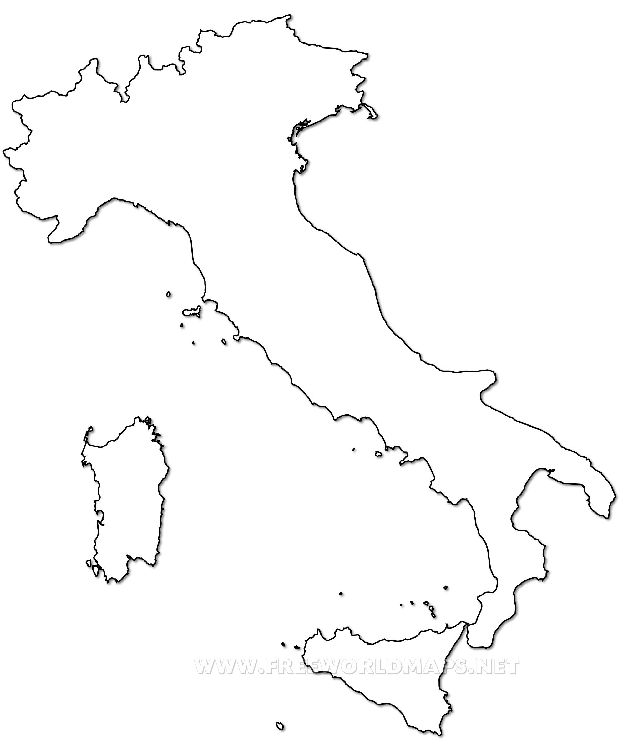 Outline Map Of Italy Printable With Italy Political Map - Printable Map Of Italy To Color