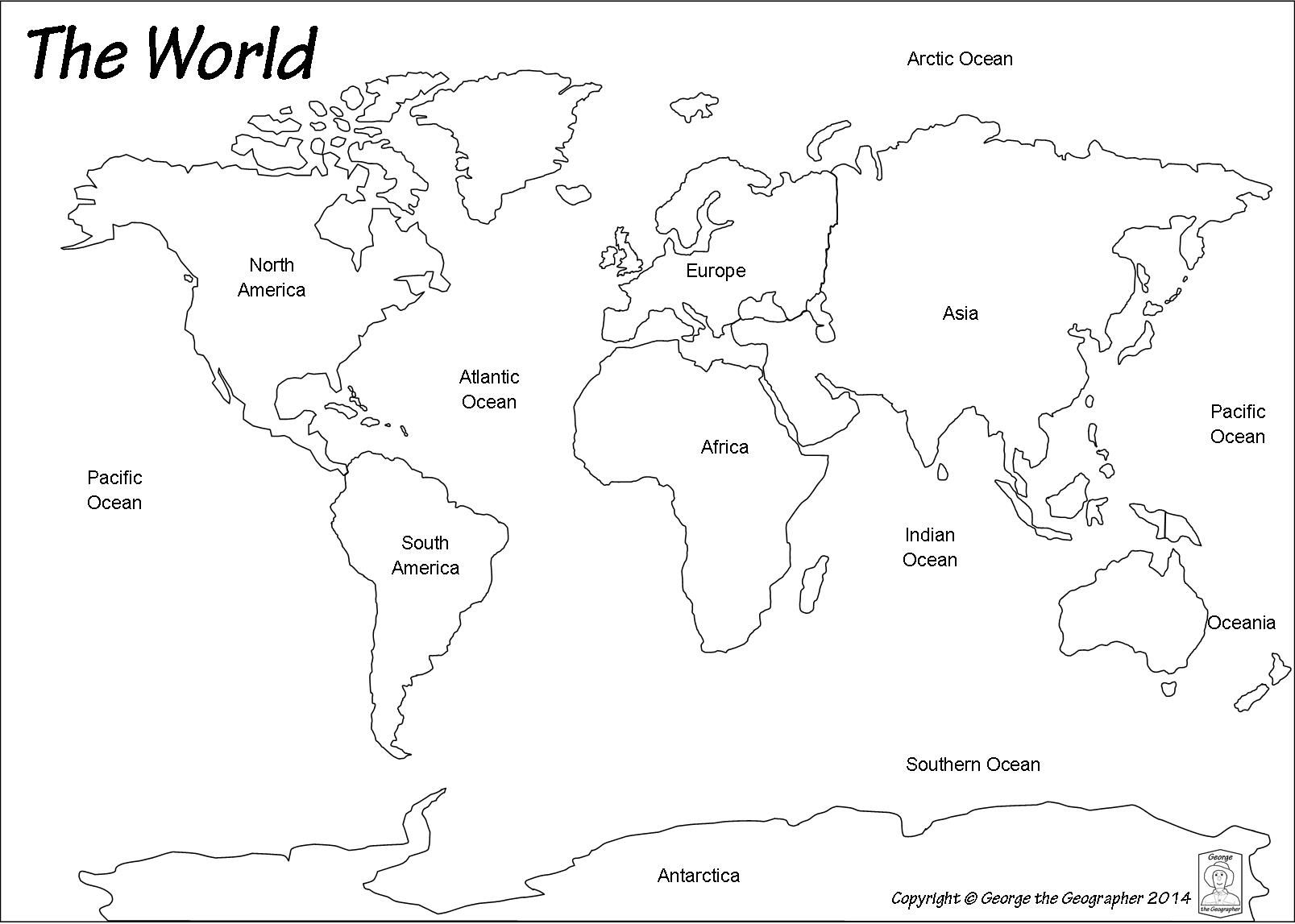 Outline World Map | Map | Blank World Map, World Map Outline, World - Labeled World Map Printable