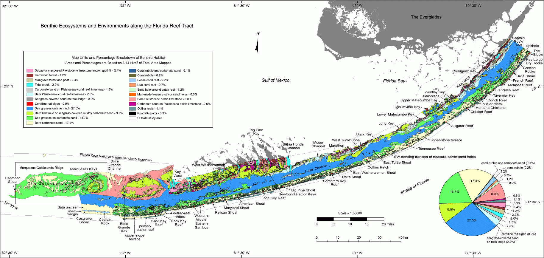 Overview Map—Benthic Ecosystems And Environments - Systematic - Coral Reefs In Florida Map