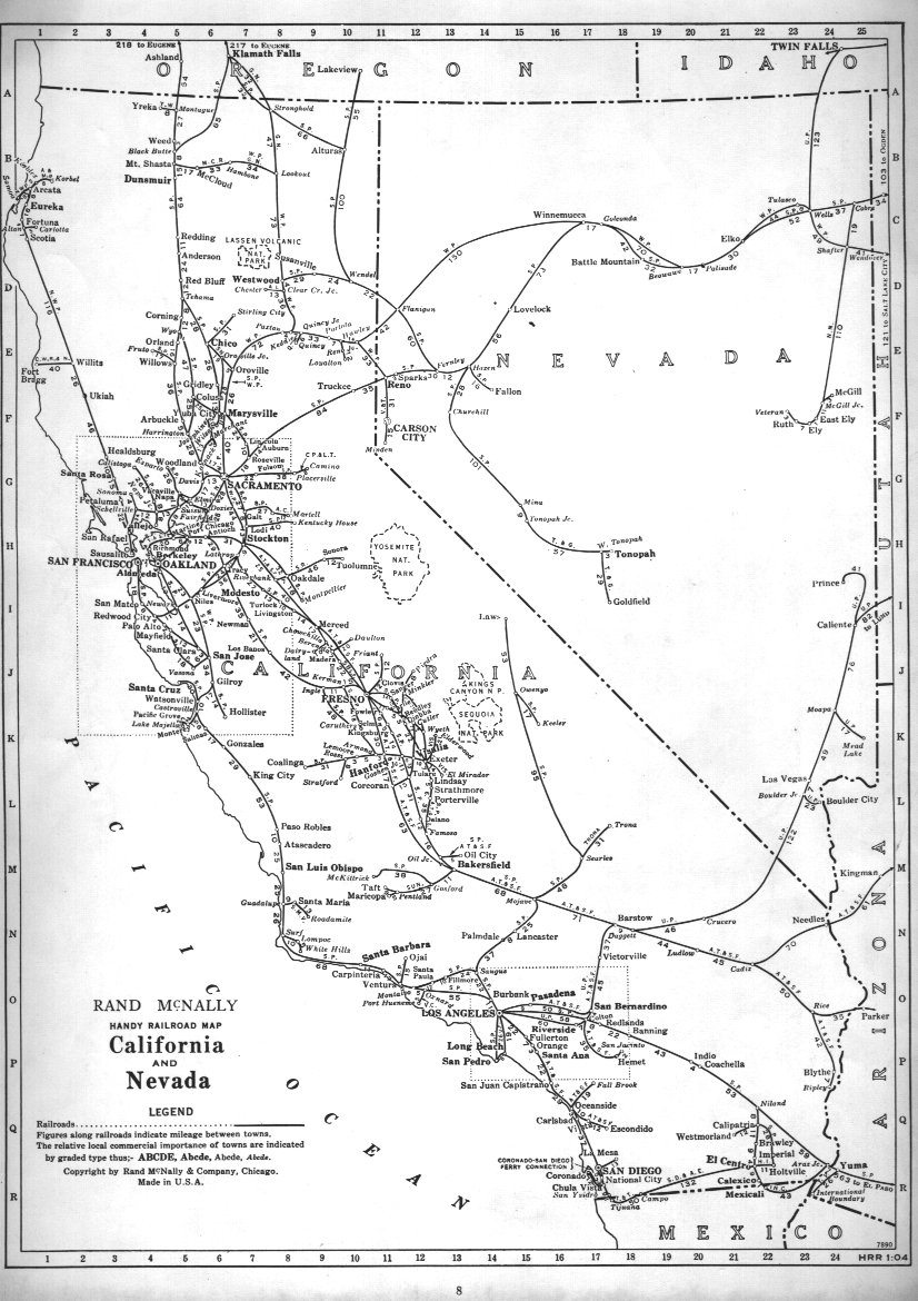 P-Fmsig :: 1948 U.s. Railroad Atlas - California Railroad Map