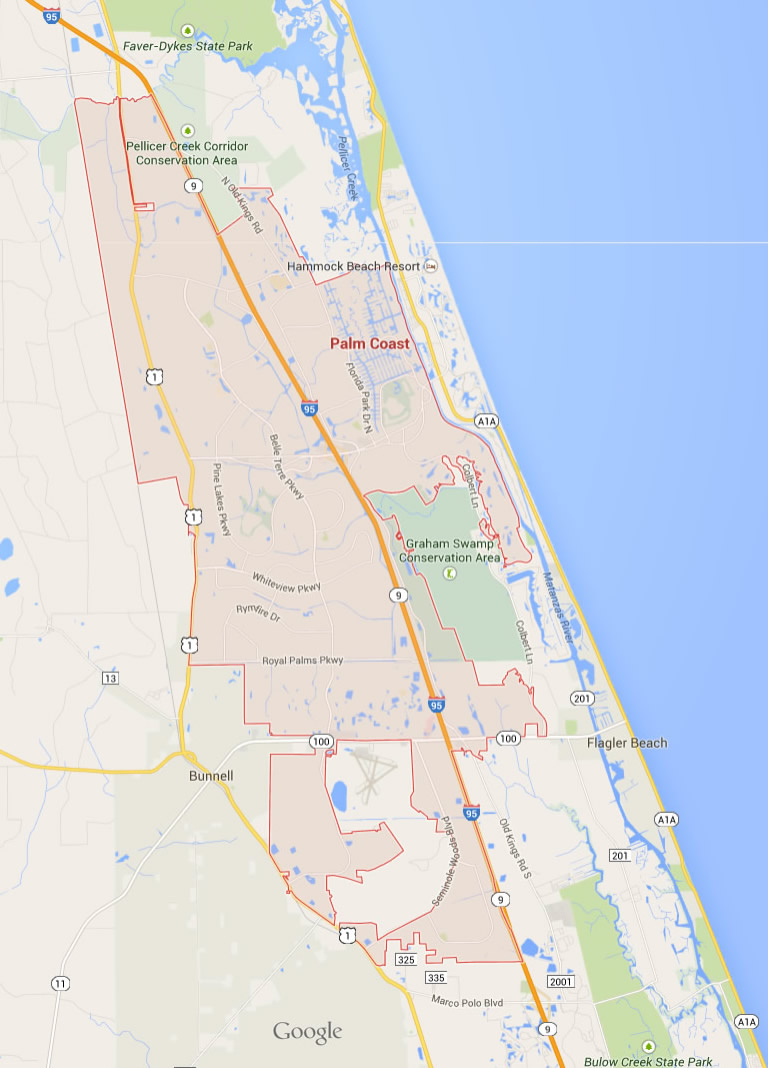 Palm Coast Florida Map - Palm City Florida Map