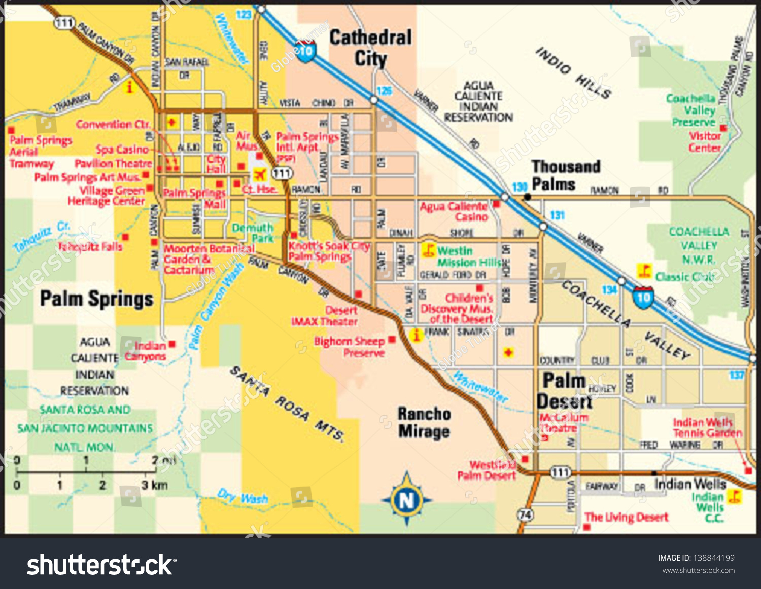 Palm Springs California Area Map Image Vectorielle De Stock (Libre - Palm Springs California Map