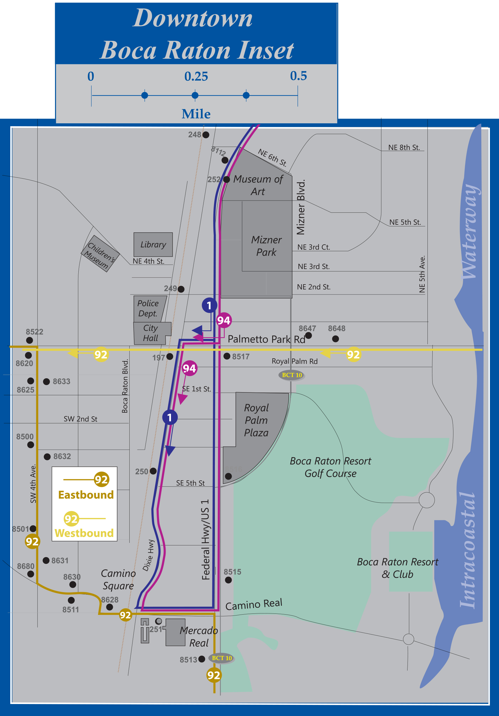 Palm Tran Bus Service - Lantana Florida Map