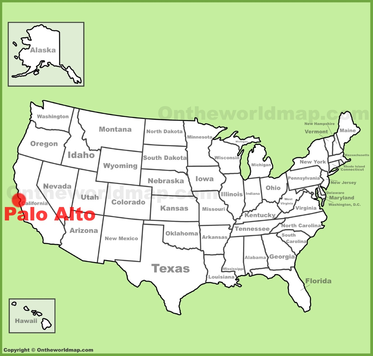 Palo Alto Location On The U.s. Map - Palo Alto California Map