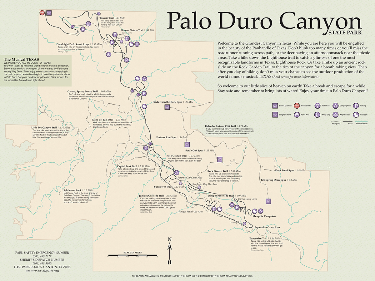 Palo Duro Canyon Map On Behance - Palo Duro Canyon Map Of Texas
