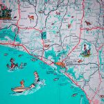 Panama City St Joe Florida Panhandle Beach Retro Map Print | Etsy   Map Of Florida Panhandle Beaches