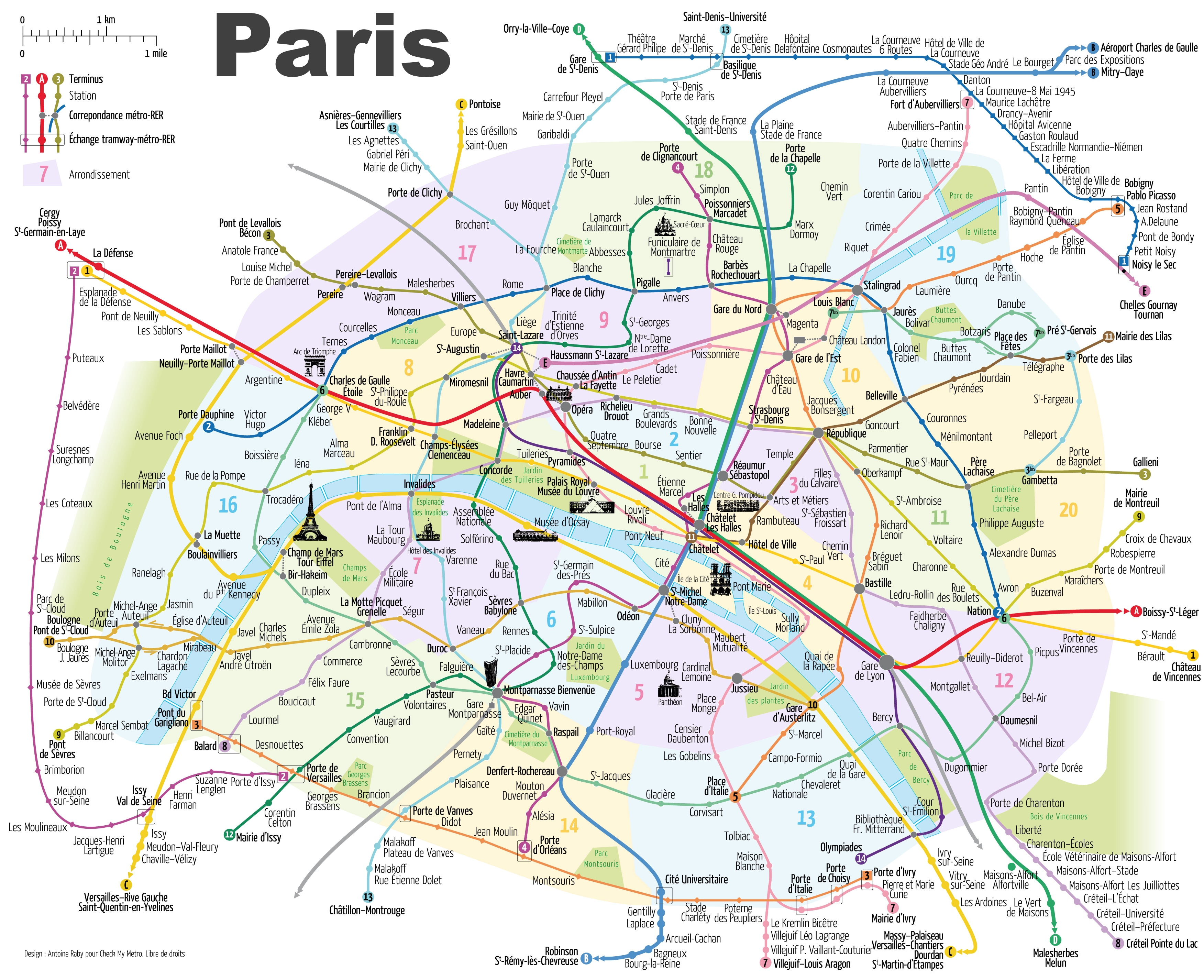 Paris Attractions Map Pdf - Free Printable Tourist Map Paris, Waking - Paris Tourist Map Printable