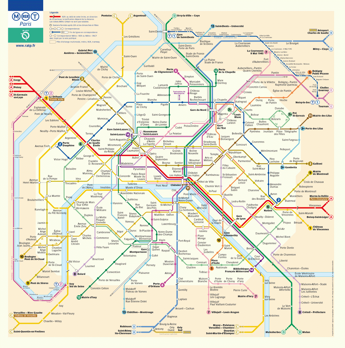 Paris Metro Map - Map Of Paris Metro Printable
