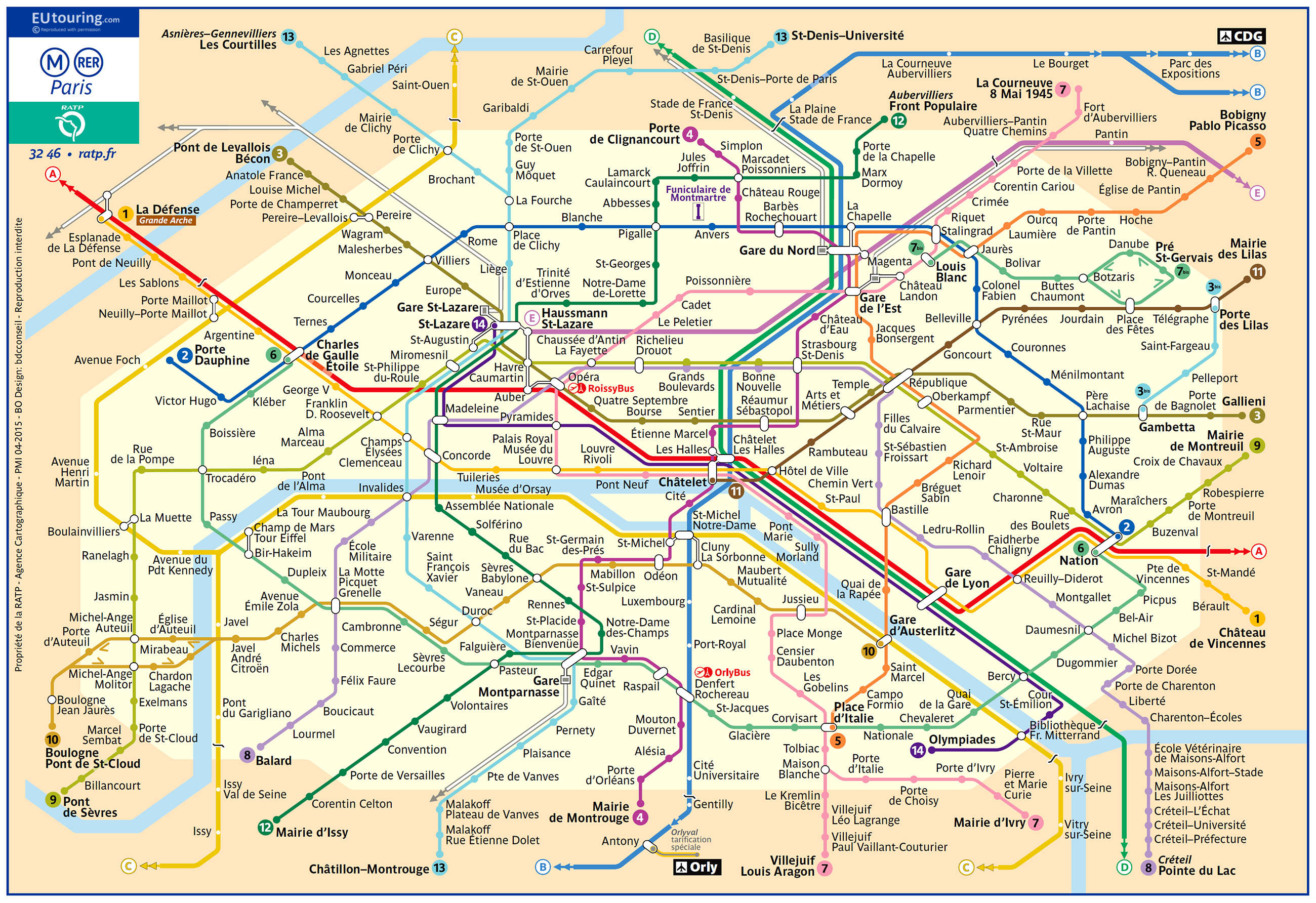 Paris Metro Maps Plus 16 Metro Lines With Stations - Map Of Paris Metro Printable