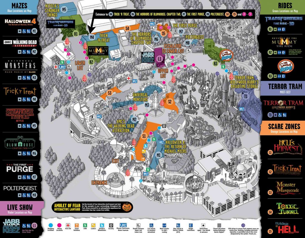 Park Map - Universal Studios Hollywood: Halloween Horror Nights 