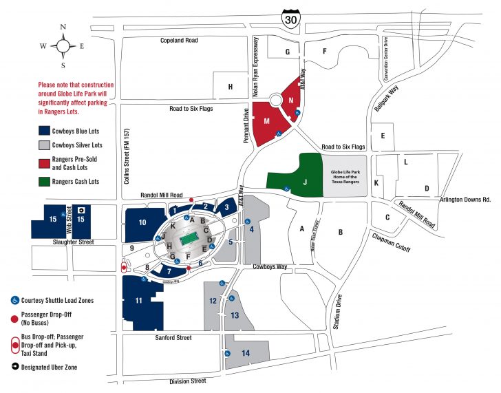 Parking At&t Stadium Texas Rangers Stadium Parking Map Printable Maps