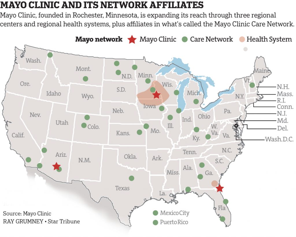 Part Two Cautiously Mayo Clinic Builds An Empire Startribune Mayo   Part Two Cautiously Mayo Clinic Builds An Empire Startribune Mayo Clinic Florida Map 1024x819 