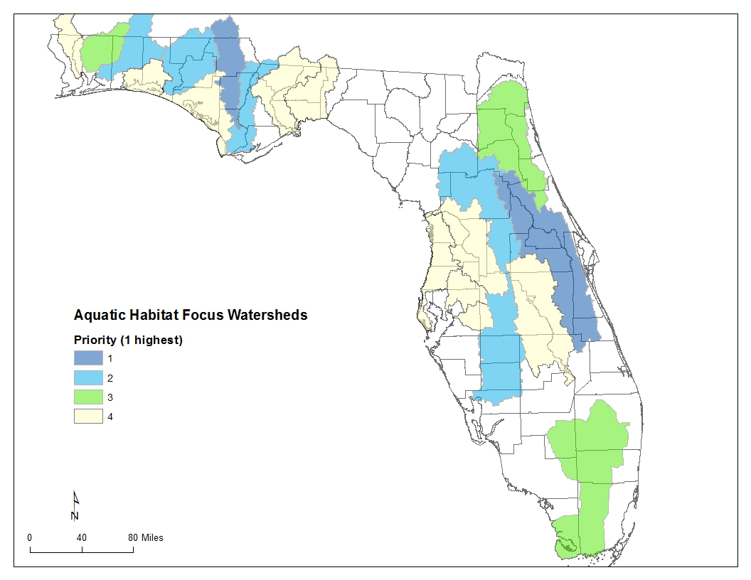 Partners For Fish And Willdife Floridea Aquatics Habitat Focus Map - Florida Watershed Map