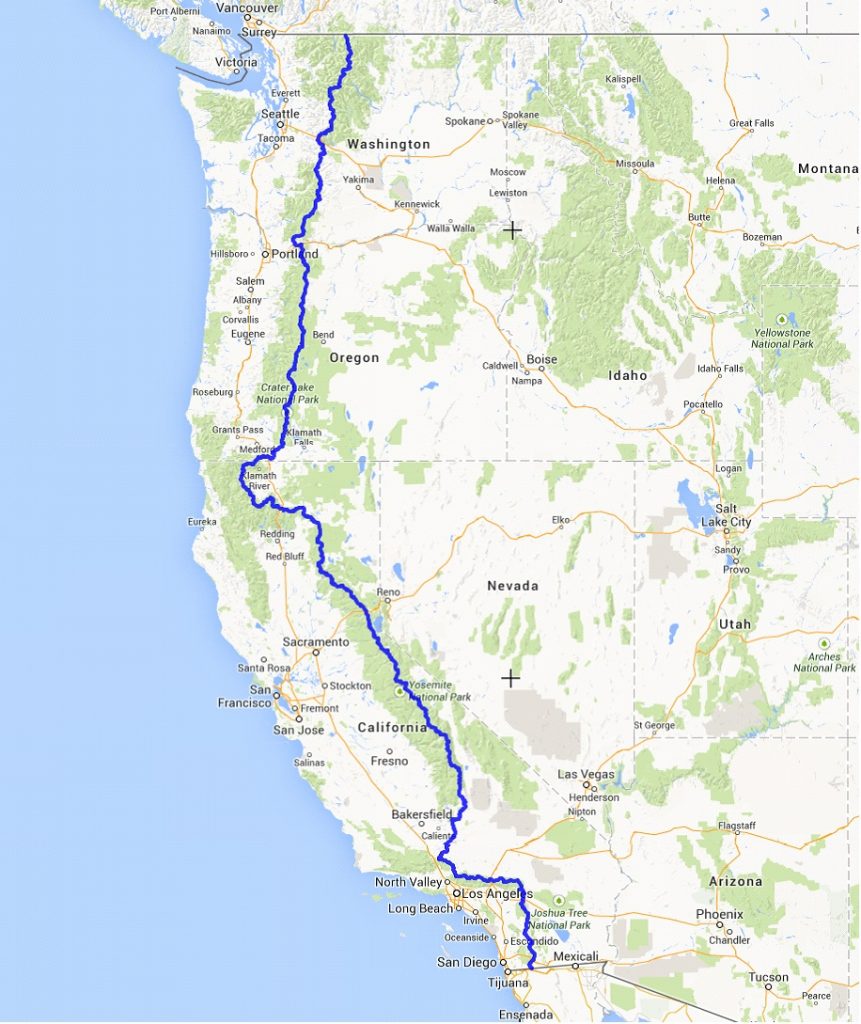 Pct Map Detailed Of Map Pacific Crest Trail Map California Klipy Pct Map California 5557