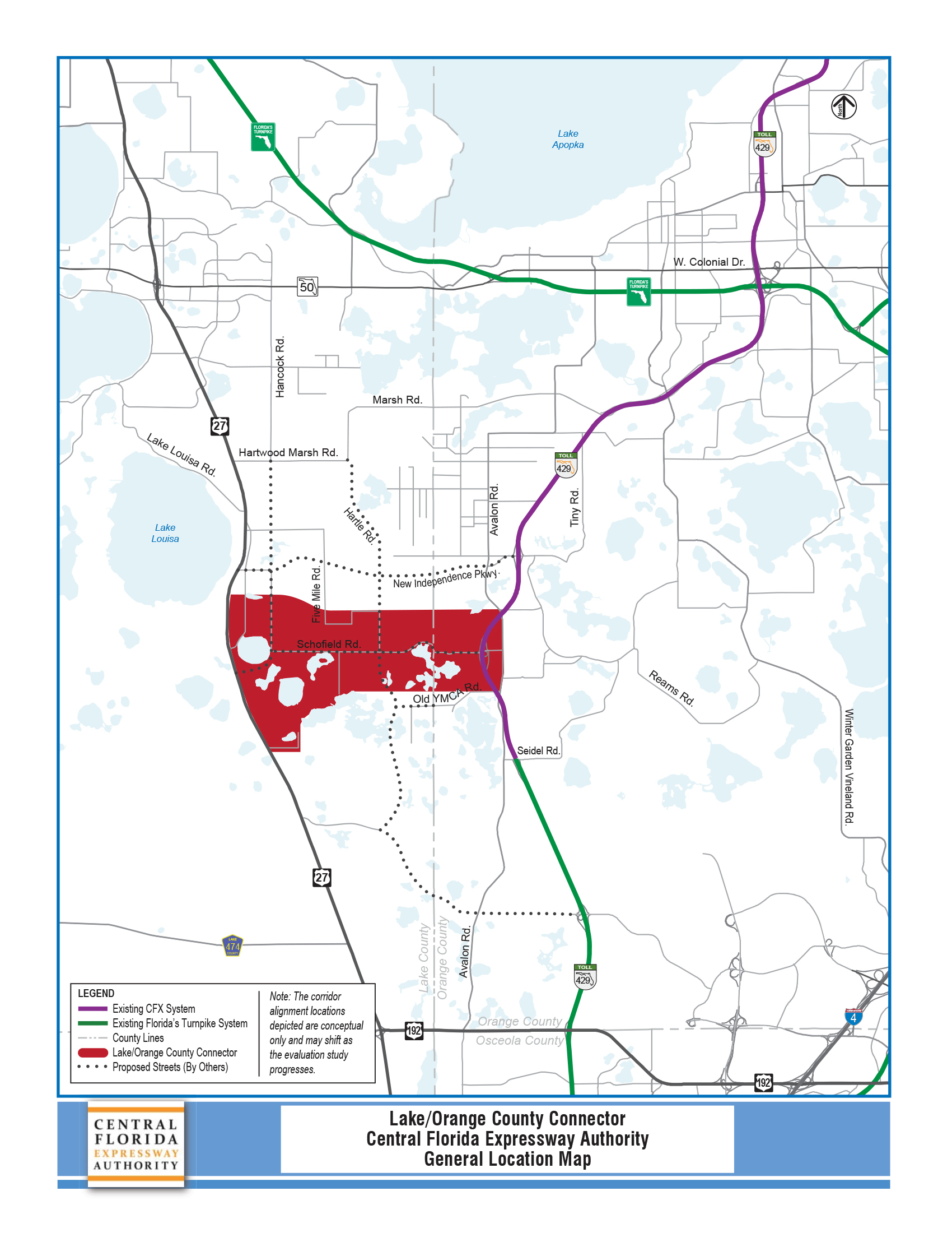 Pd&amp;amp;e Study - Lake/orange County Connector | Central Florida - Orange County Florida Parcel Map