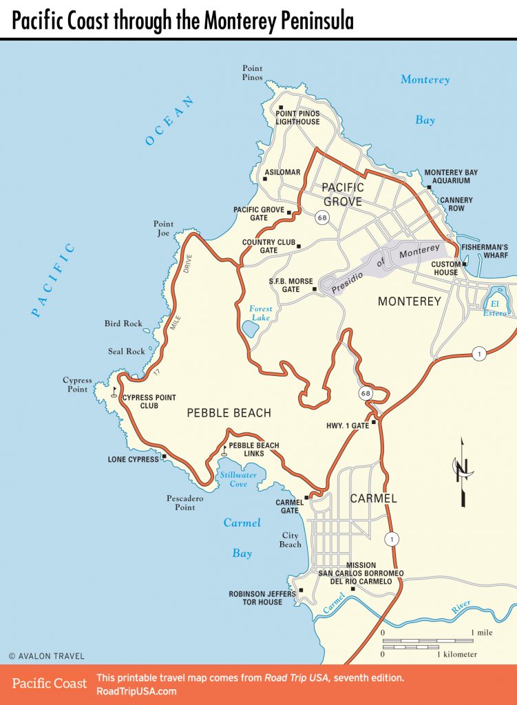 Pebble Beach Map California - Klipy - 17 Mile Drive California Map ...