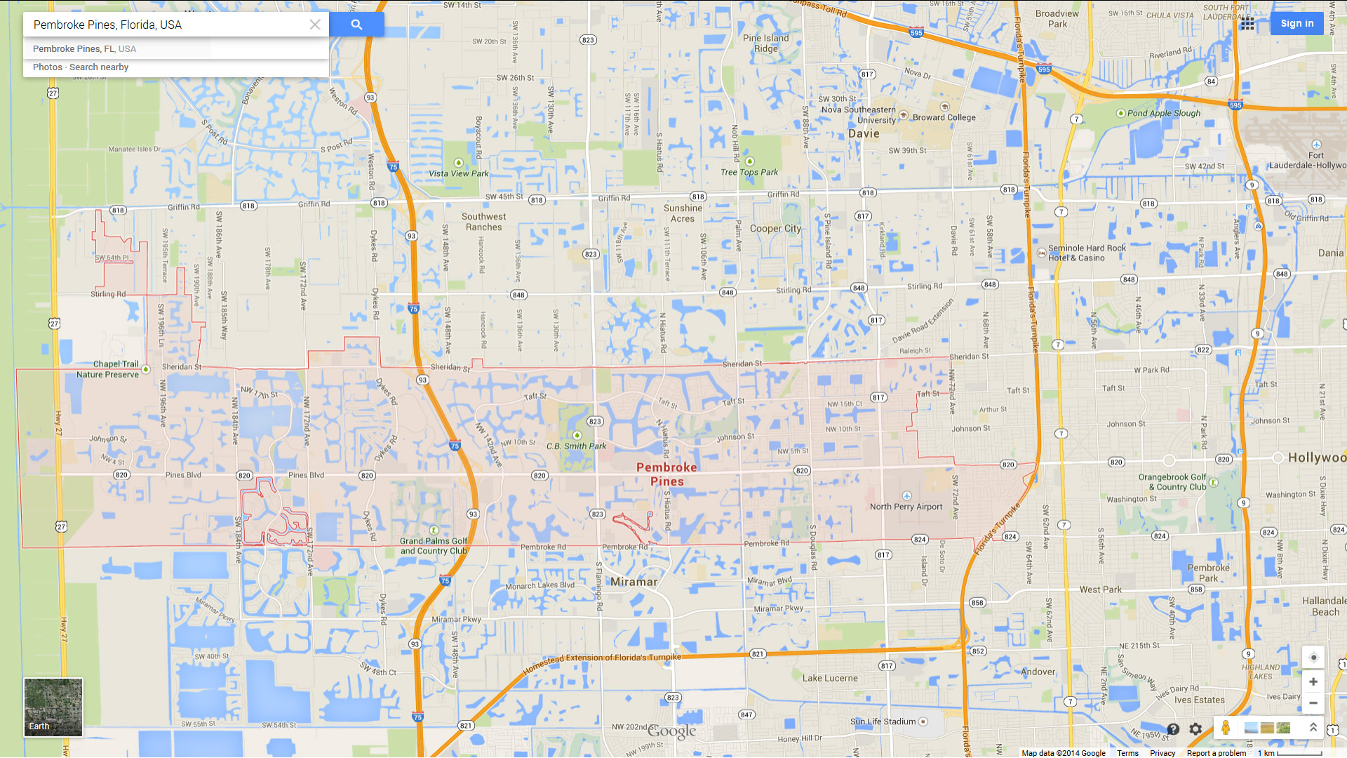Pembroke Pines, Florida Map - Pembroke Pines Florida Map