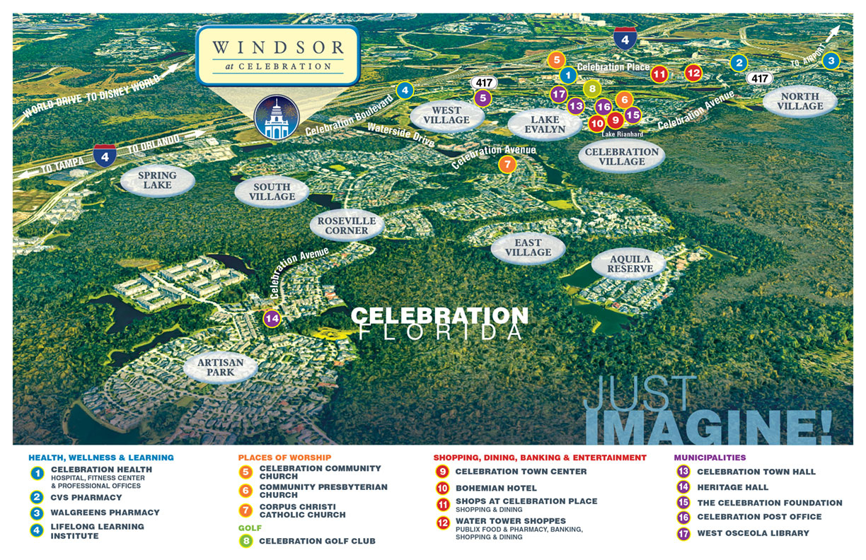 Perfect Senior Living Community Location | Windsor At Celebration - Celebration Florida Map