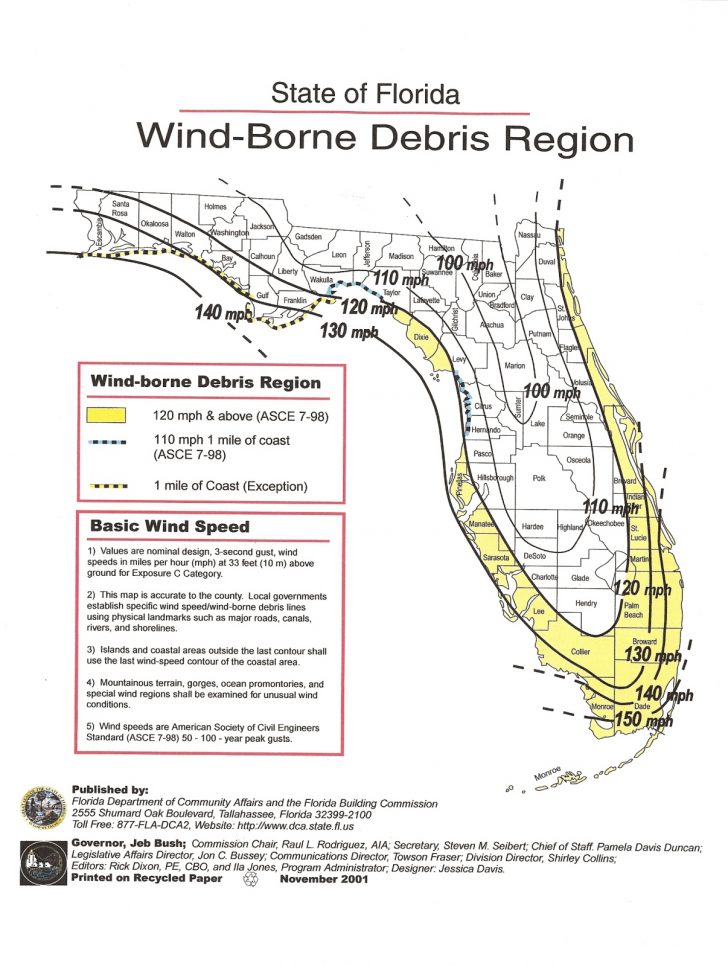 Florida Wind Speed Map