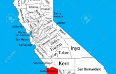 Photo Stock Vector Santa Map Of California Springs Santa Barbara - Santa Barbara California Map