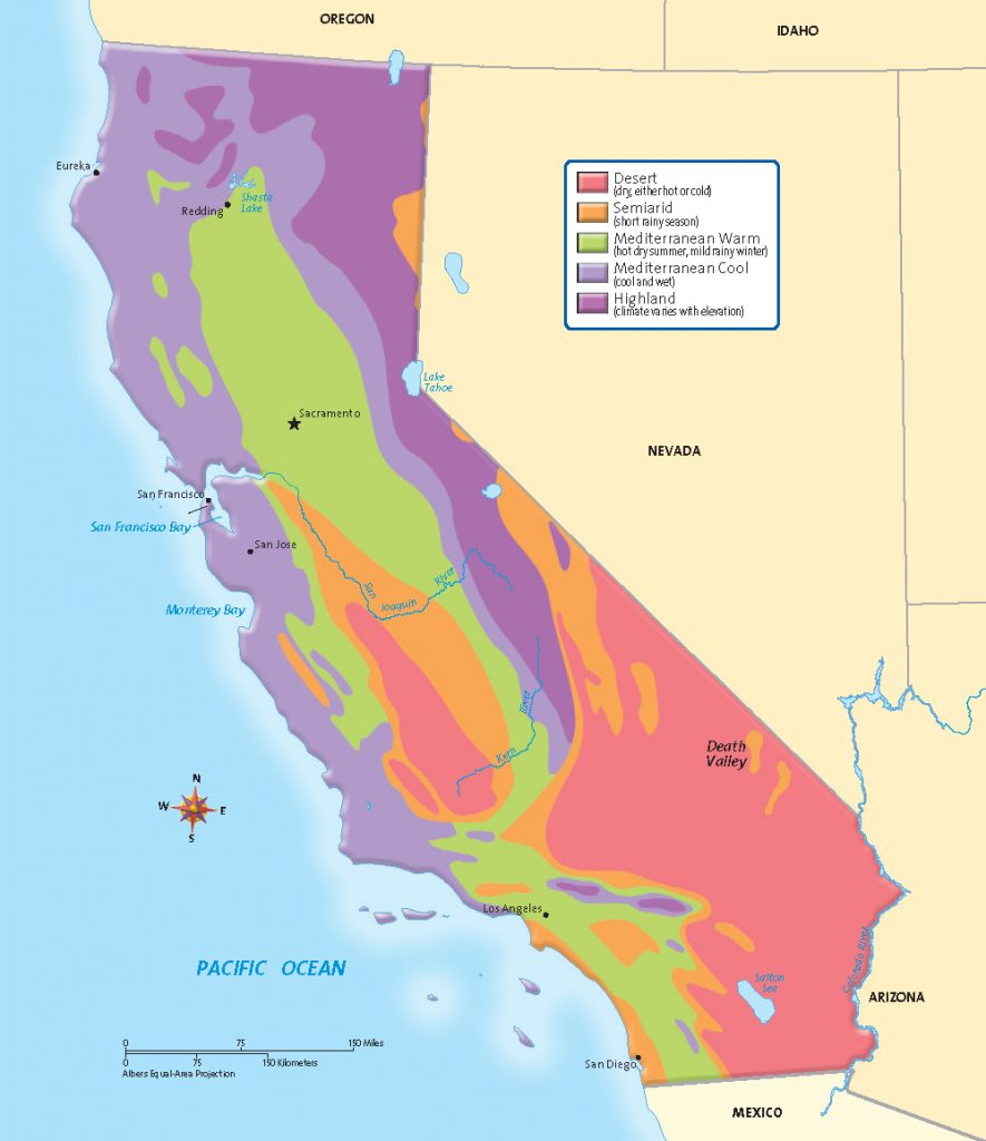 Physical Map Of California Landforms - Klipy - California Landforms Map